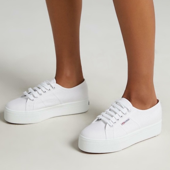 Superga | Shoes | Superga 279 Platform Flatform White Canvas Sneakers Shoes  4 95 | Poshmark